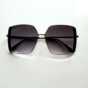 Silver and Black Square Sunglasses